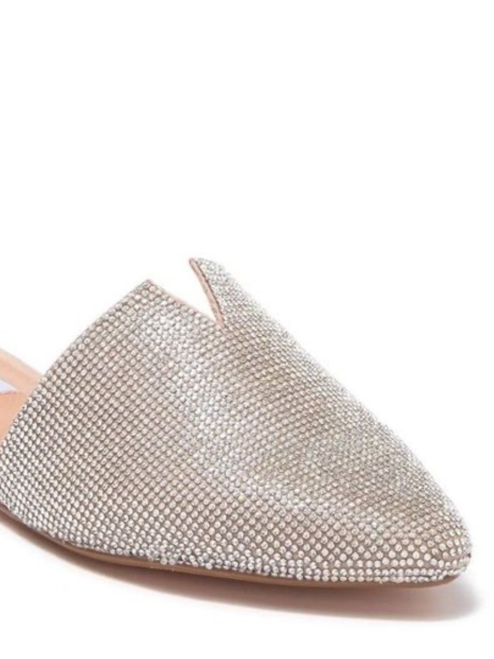Steve Madden Women's Crystal Embellished Silver Slip-On Mule